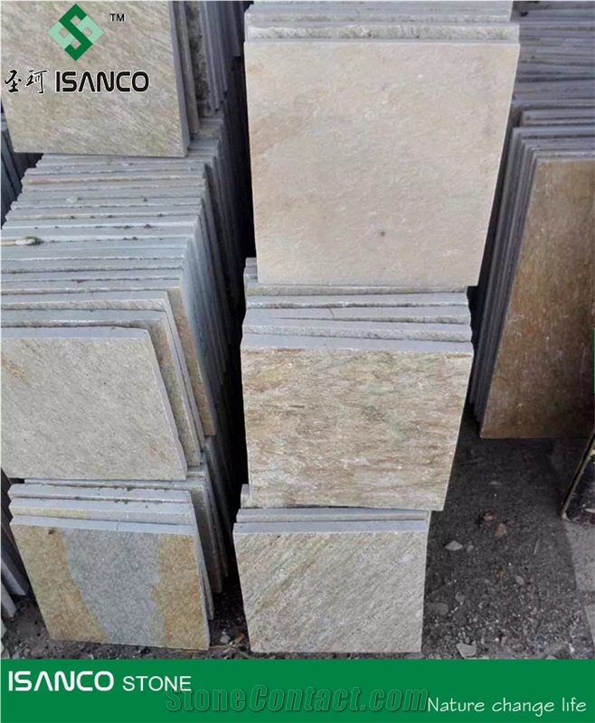 Natural Slate Tiles Split Surface Rough Slate Floor Tiles Outdoor Decoration Slate Covering Rusty Slate Pattern Mixed Color Cut to Size Slate Stone Flooring in Stock
