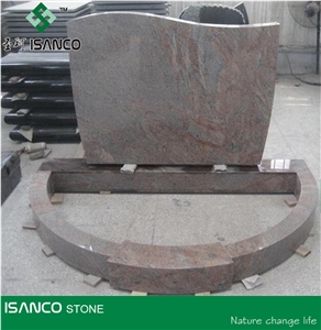 Red Granite Gravestone High Polished Best Quality Customized Headstones Professional Tombstone Design Factory Single Monuments G368 Red Granite Custom Monuments