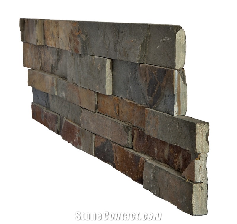 Rusty Color and Tile Stone Form Slate Landscaping Stone Natual Cultured Stone Veneer Wall Cladding Stone Stacked Stone Veneer