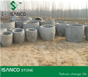 Shandong Blue Limestone Water Trough for Garden Design Landscaping Products Rectangular Stone Troughs Landscape Design Antique Stone Water Jar Old Stone Vases Blue Limestone Plant Pot Old Stone Pot
