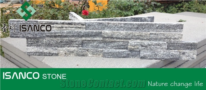 Shandong Gray Fantacy Granite Wall Cladding Mengyin Grey Granite Corner Stone Split Face Culture Stone Mengyin Shanshui Granite Stacked Stone Veneer Shandong Light Grey Granite Ledge Stone