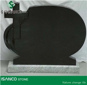 Shanxi Black Granite Tombstone Design Most Black Granite Cross Tombstones Absolute Black Granite Heart Tombstones Black Granite Gravestone Customized China Black Granite Engraved Headstones