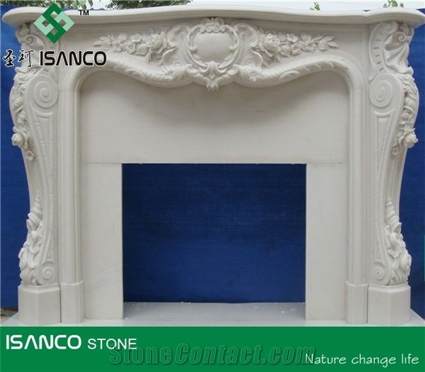 White Marble Fireplace Design Ideas Hand Carved Sculptured