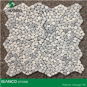 White Marble Tumbled Mosaic, China White Pebble Mosaic, Wall/Floor Mosaic
