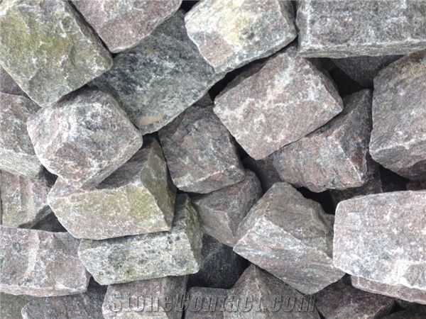 Wholesale Lowes Prices Of Granite Cube Stone Cobble Stone Cheap
