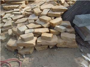 Yellow Wood Grain Sandstone Indiscriminate Stone, China Beigesandstone Floor Covering,Sandstone Floor Pavers & Cobble Stone