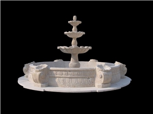 Travertino Bianco Navona Matt Sculptured Fountains