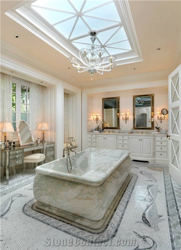 Venus White Marble Custom Bathroom Decoration