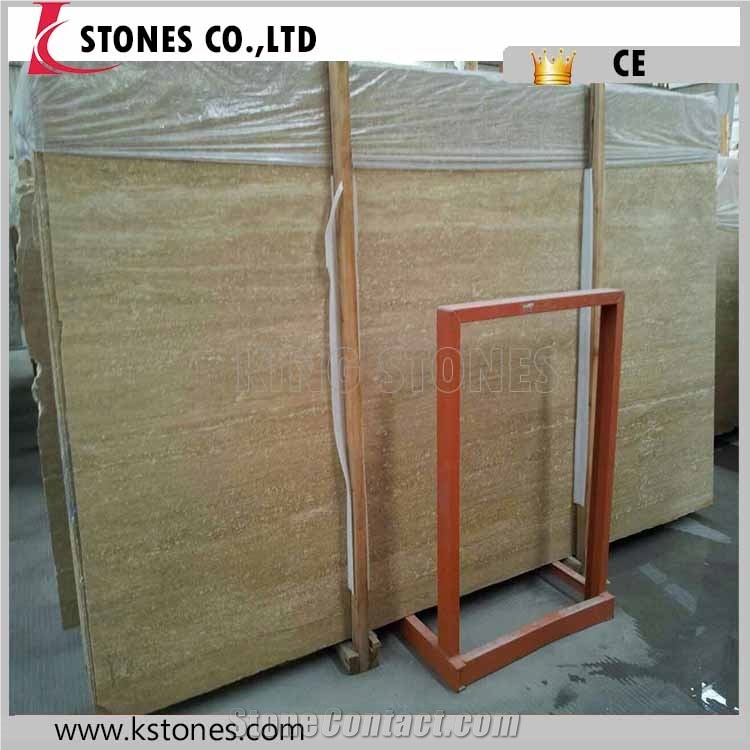 Natural Yellow Color Travertine Beige Stone Slabs Cheap Price