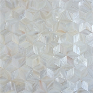 Rhombus Freshwater Super White Shell Mosaic Tile