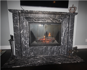 Oriental Black Marble Fireplace Mantel