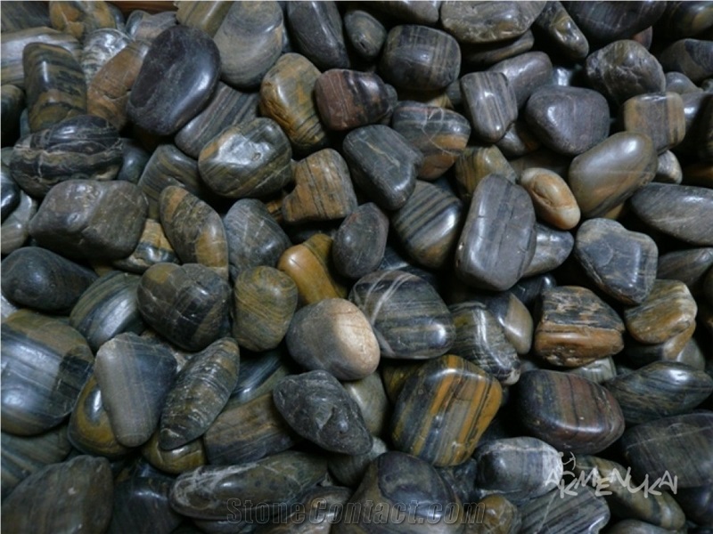 Chocolate Marble Polished Pebbles 2-4cm