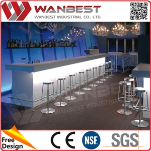 Best Quality Acrylic Solid Surface Milky Way Bar Counter Nightclub Led Star Bar Counter