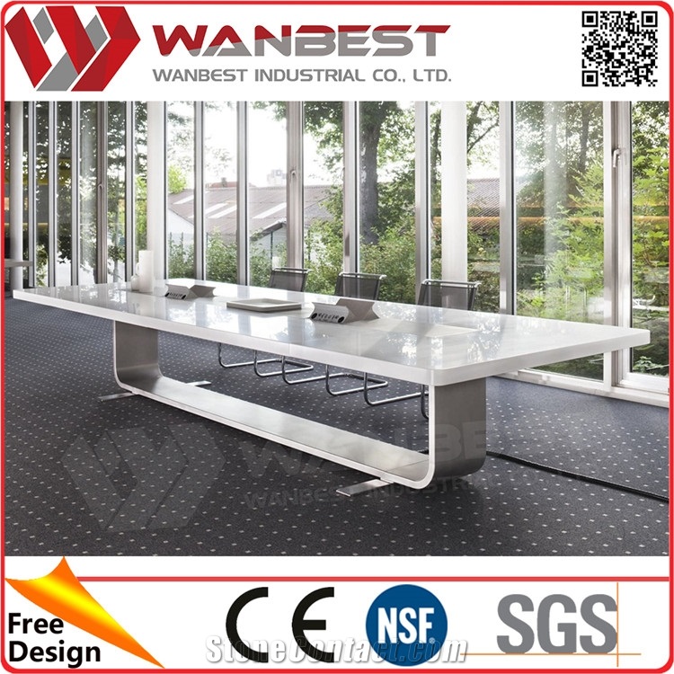 Clear Acrylic Modern Conference Table Marble