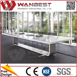 Clear Acrylic Modern Conference Table Marble