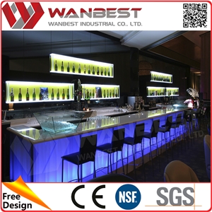Cultured Marble Stone Bar Table Acrylic Solid Surface Night Bar Counter