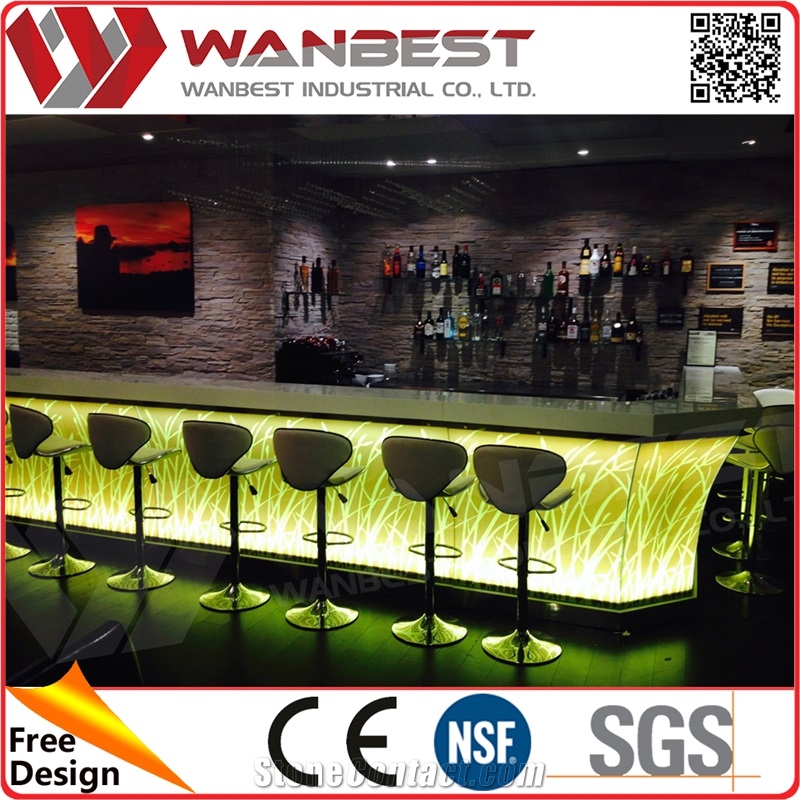 Customized Solid Surface Stone Led Light Bar Furniture