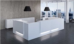 High Quality Good Price Artificial Stone Reception Desk, Solid Surface Reception Desk