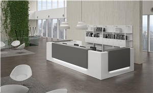 Office Reception Desk/Stone Reception Counter/Artificial Marble Reception Salon Counter