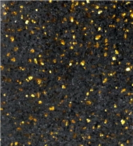 Artificial Black Galaxy Quartz Stone Slabs, Black Galaxy Engineered Quartz Stone