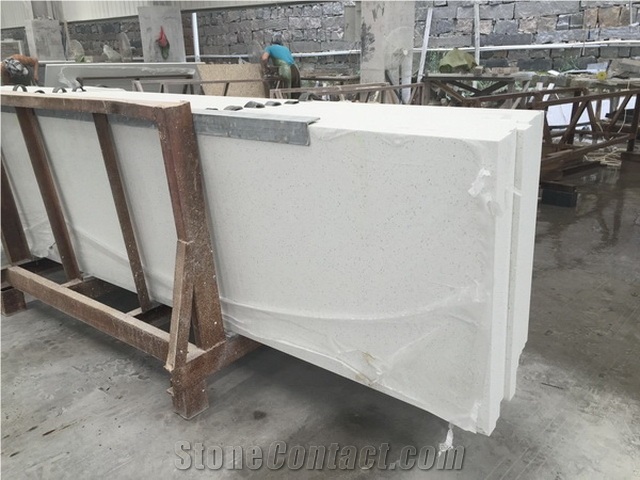 White Quartz Stone Countertops, White Engineered Quartz Stone Tabletops