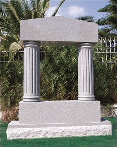 Good Quality Column Arch Design Sesame White/ G603 Granite Tombstone Design/ Upright Monuments/ Headstones/ Western Style Tombstones/ Single Monuments/