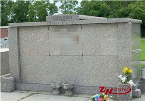 Good Quality Luxury Column Design American Mahogany Granite Mausoleums/ Mausoleum Design/ Cemetery Mausoleum