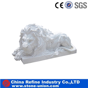 Animal Sculptures Lion Statue, Pure White Animal Sculptures