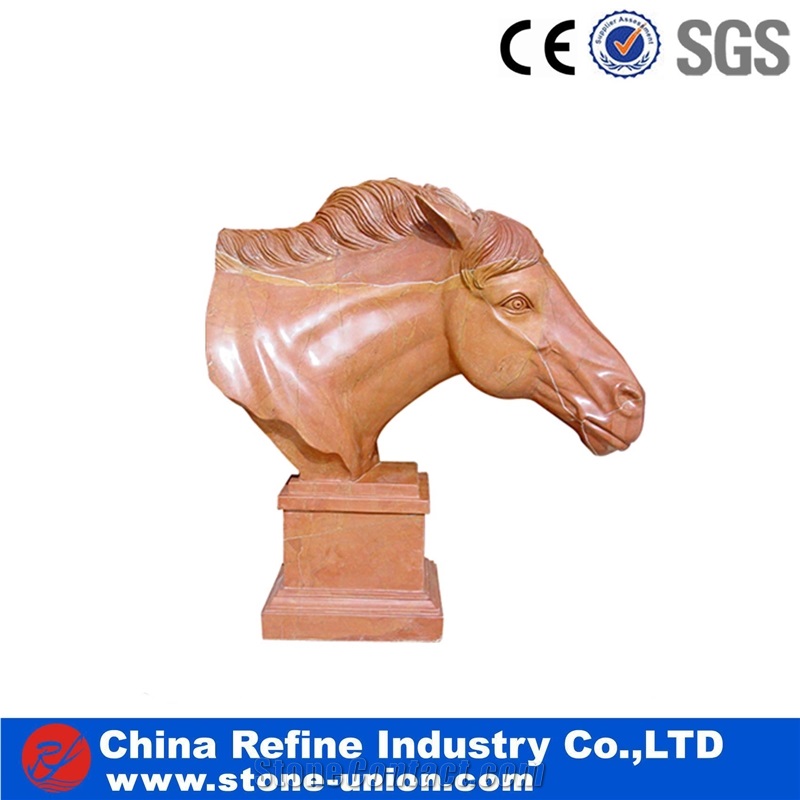 Beige Horse Statue, Yellow Marble Statues, Animal Sculptures