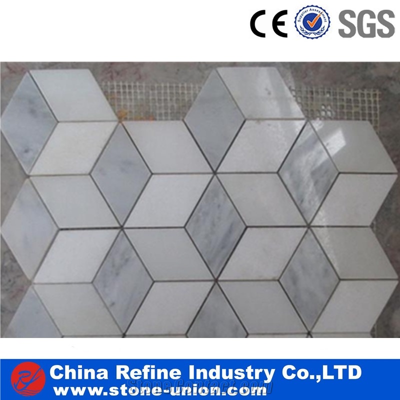 Grey & White Marble Mosaic Tiles For Wall