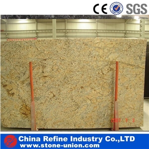 Hot Sale Cheap Giallo Fiorito Granite Slab, Brazil Yellow Granite