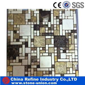 Marble and Steel Mosaic, Mixed Materials Mosaic Tiles Manufacturer