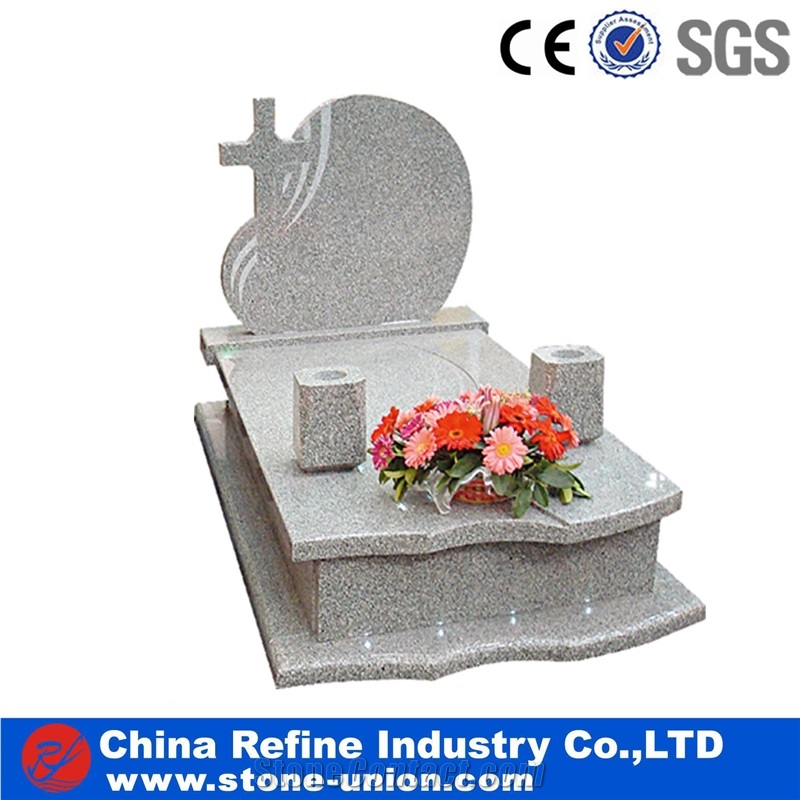 White Granite Western Style Monument & Tombstone