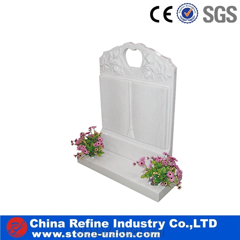 White Granite Western Style Monument & Tombstone