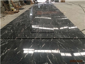 Cosmic Black Granite Polished Building ＆Walling, Wall/ Floor Covering, Ganges Black,Titanium Black,Cosmic Night,Granito Preto Cosmico Granite Slabs & Tiles
