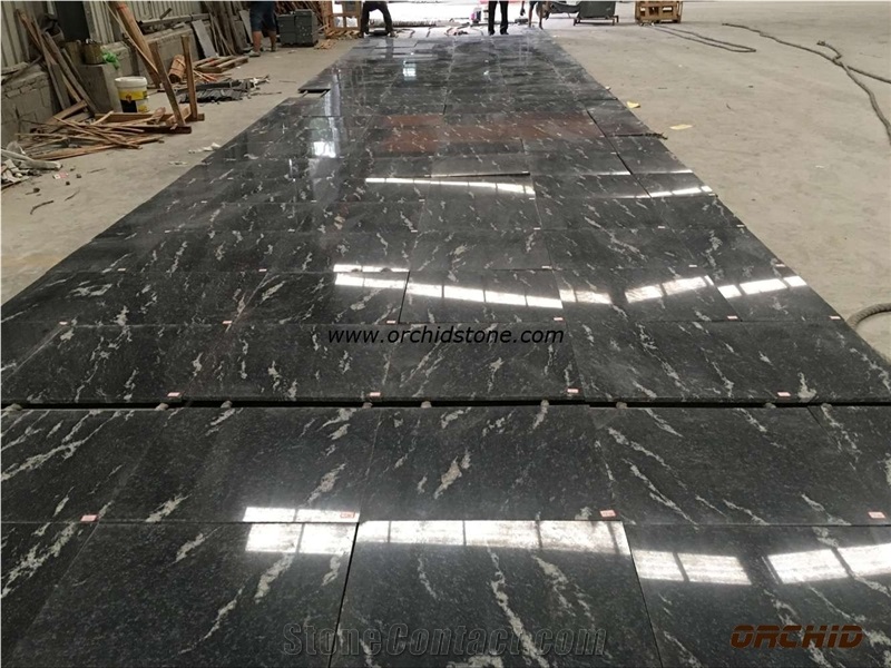 Granite Black New Via Lactea/New Ganges Black Granite Wall Tiles