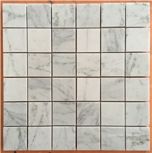 Natural White Carrara Marble Wall Mosaic Tile