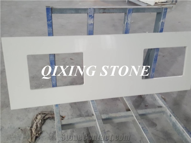 Pure White Quartz Stone Vanity Top