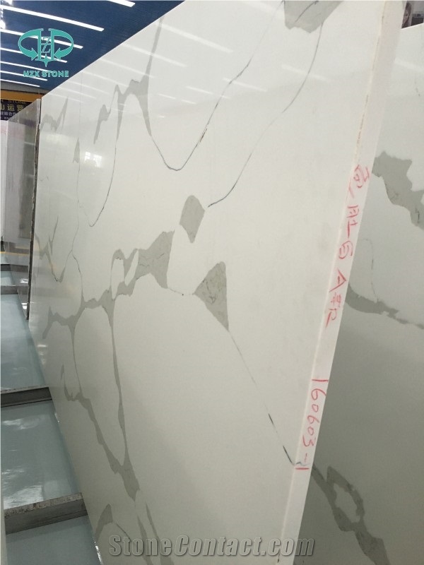 Carrara White Quartz Stone Bath Tops/White Quartz Vanity Tops/Quartz Surfaces Bathroom Tops/Engineered Stone Tops with Various Edge Profiles/Artificial Stone Counter Tops
