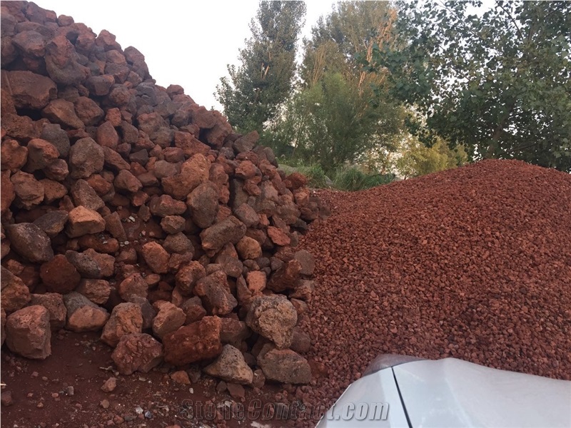 Colorful Lava Stone, Red Basalt Gravels