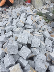 G603 Light Grey Granite Cobble Stone for Courtyard Road Pavers /Bianco Sardo Cube Stone