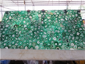 Luxury Stone Green Gemstone Slab for Homes /Verde Semiprecious Stone Slabs