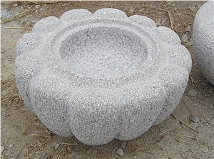 Garden Grey Granite Landscaping Stone Flower Pot