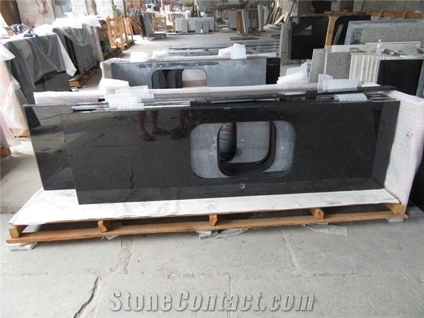 Cheap Black Granite Labrador Angola Custom Countertop Polished