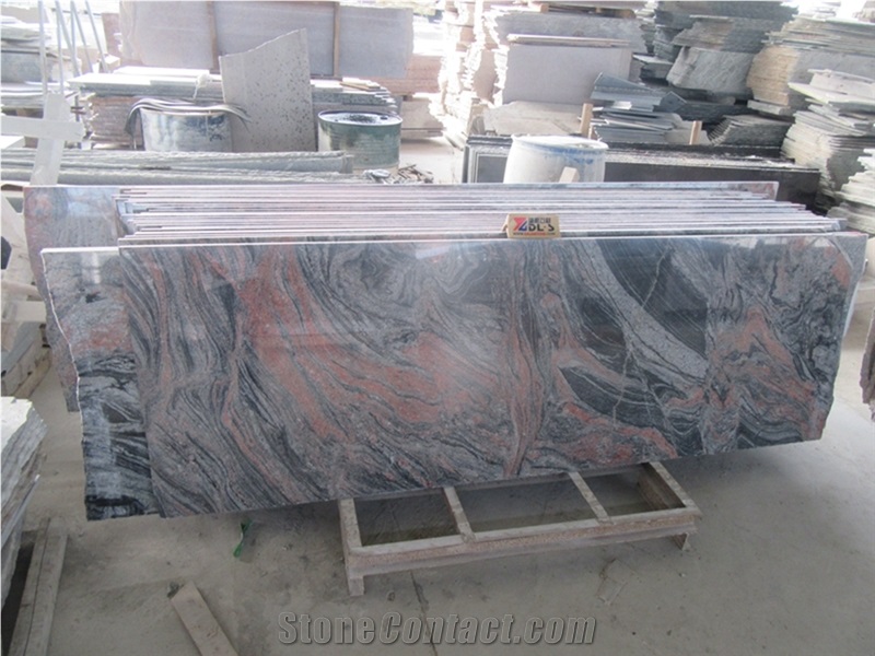China Polished Surface Multicolor Red Granite Small Slabs