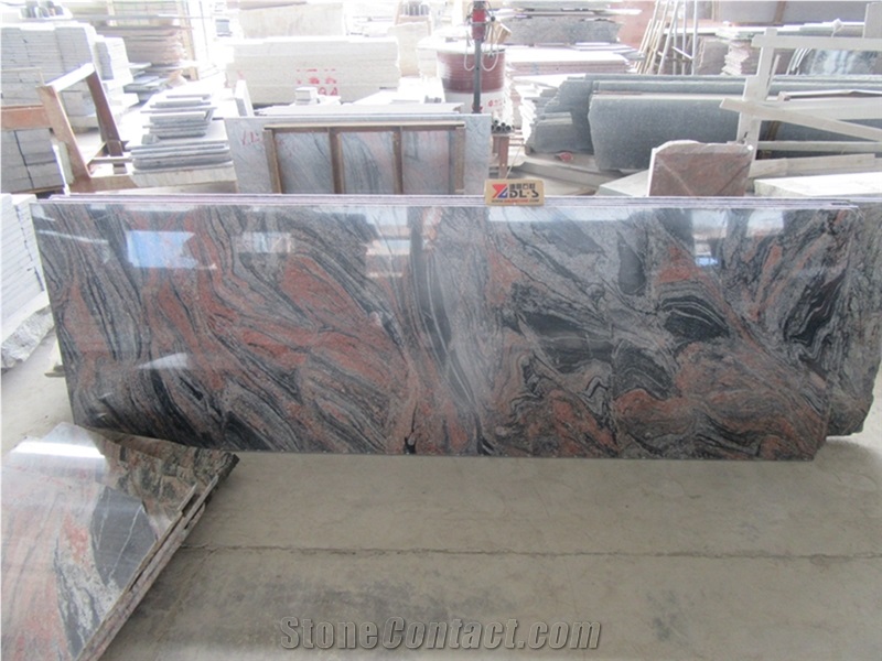 China Polished Surface Multicolor Red Granite Small Slabs