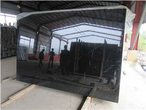Factory Owner China Nero Marquina Big Slabs Polished Finishing Very Less White Venis, No Crack, No Cloudy