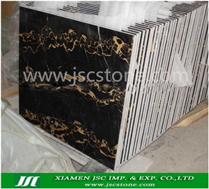 China Black Portoro Flooring Tiles