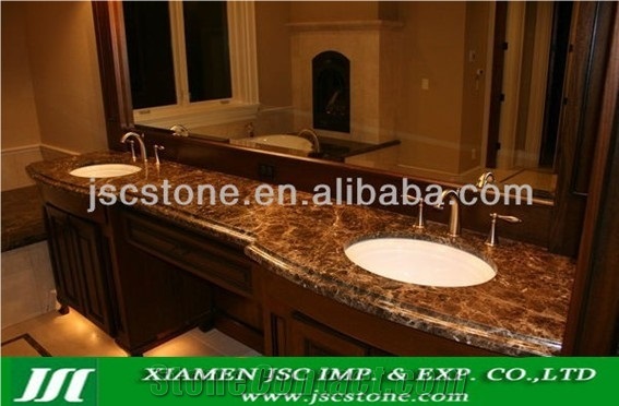 Emperador Dark Marble Bathroom Vanity Tops, Brown Marble Bath Top