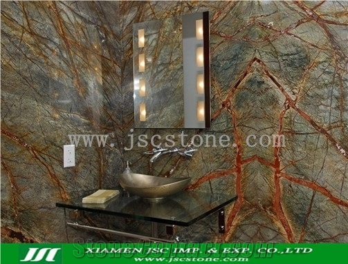 Rain Forest Green Marble Tiles & Slabs, India Green Marble